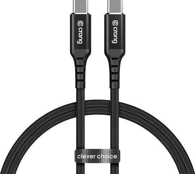 „Crong Armor Link“ – USB-C į USB-C 100 W 5 A pintas kabelis, maitinimo tiekimas, greitas įkrovimas, 120 cm juodos spalvos