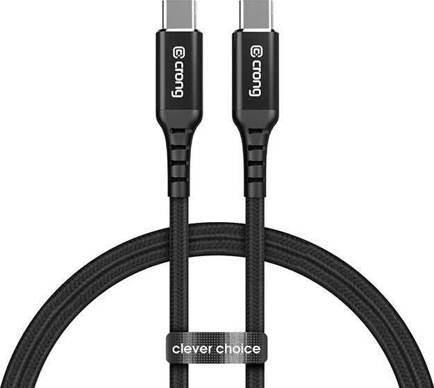 „Crong Armor Link“ – USB-C į USB-C 100 W 5 A pintas kabelis, maitinimo tiekimas, greitas įkrovimas, 200 cm juodos spalvos