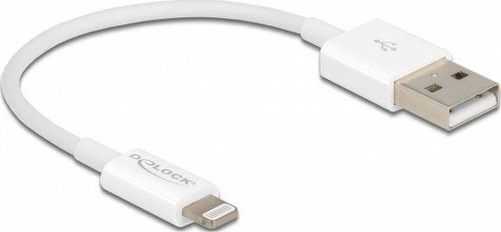 Delock Atblokuokite USB duomenų ir įkrovimo laidą, skirtą iPhone™, iPad™, iPod™, baltas 15 cm