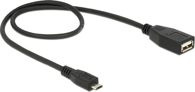 Delock Atrakinimo kabelis USB micro-B kištukas > USB 2.0-A moteriškas OTG 50 cm