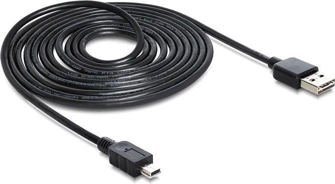 USB kabelis Delock USB-A – miniUSB 3 m juodas (83364)