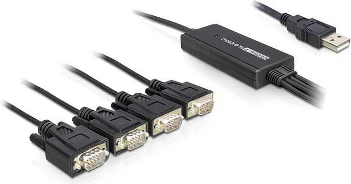 USB kabelis Delock USB-A - RS-232 1.4 m Juodas (61887)