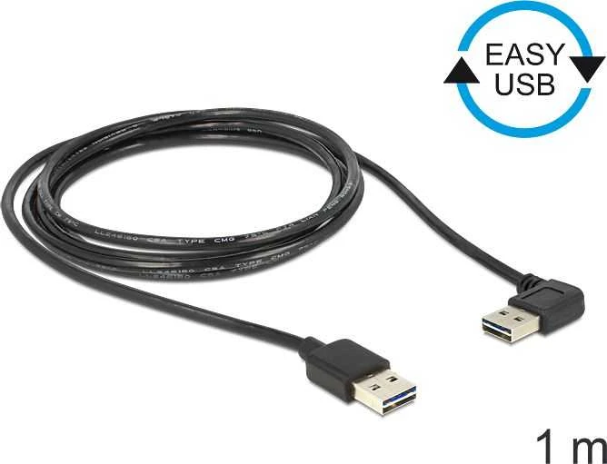 Kabelis USB Delock USB-A - USB-A 1 m Juodas (83464)