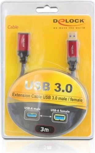 „Delock“ ilgintuvas USB 3.0 tipo A kištukas > USB 3.0 A tipo lizdas 3 m