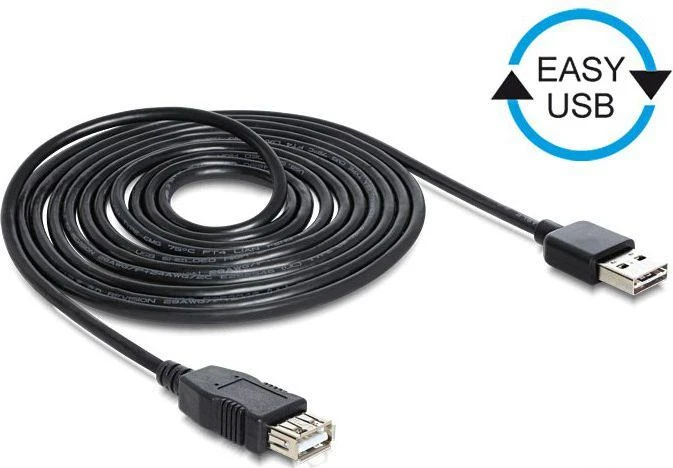 USB kabelis Delock USB-A – USB-A 5 m juodas (83373)