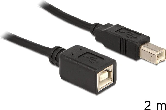 Kabelis USB Delock USB-B - USB-B 2 m Juodas (83427)
