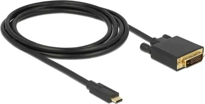 Delock Cable USB Type-C vyriškas daugiau DVI 24+1 male (DP Alt Mode) 4K 30 Hz 2m juodas