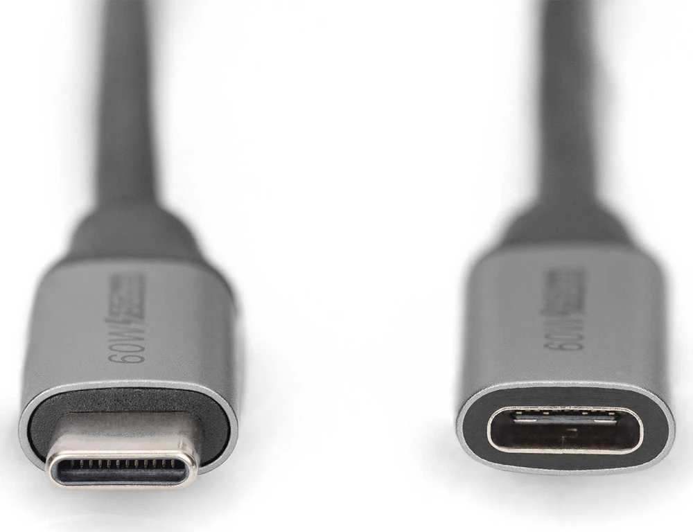Digitus Skaitmenas | USB-C/M į USB-C/F prailginimo kabelis | DB-300230-010-S | USB-C į USB-C USB C, prijunkite | USB-C lizdas