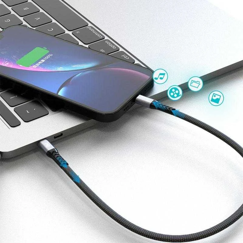 USB-C prie Lightning Dudao 20 W PD 0.23 m kabelis (juodas)