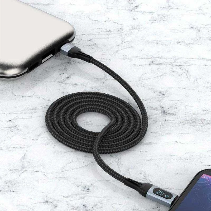 Dudao USB Type C – Lightning kabelis fast charging PD 20W 1m juodos spalvos (L7MaxL)