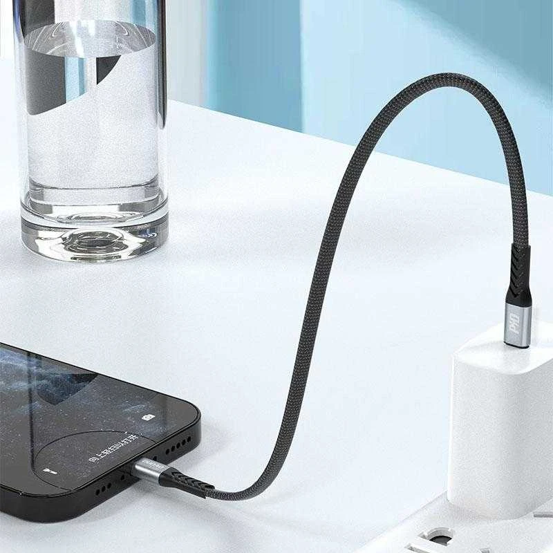 USB-C prie Lightning Dudao 20 W PD 0.23 m kabelis (juodas)
