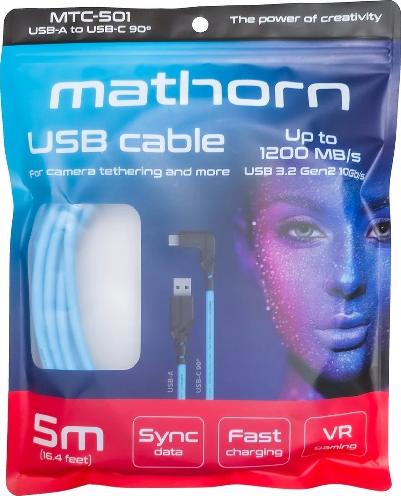USB kabelis Eaton USB-A - Lightning 5 m mėlynas (MTC-501)