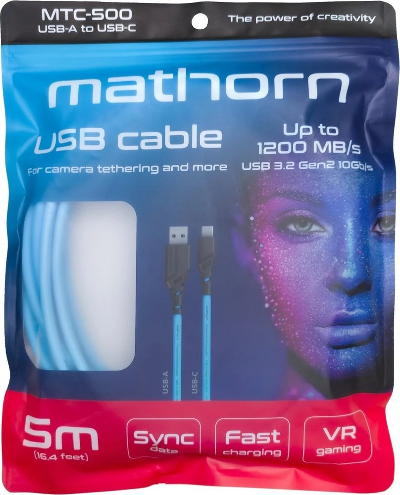 USB kabelis Eaton USB-A - USB-C 5 m mėlynas (MTC-500)