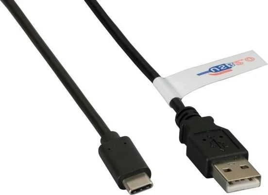 Efb Elektronik Kabelis USB EFB USB-A - USB-C 1 m Juodas (K5258SW.1)