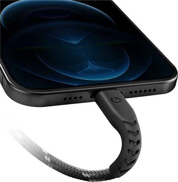 ENERGEA Nyloflex USB-C – Lightning Kabelis C94 MFI 1.5m juodos spalvos