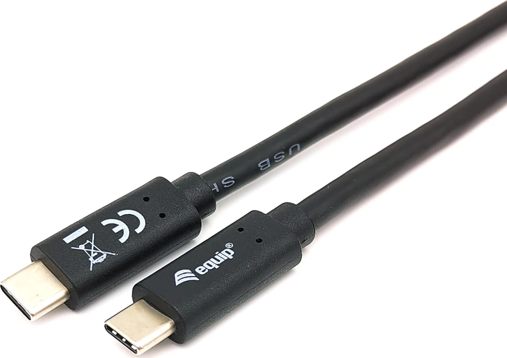 Kabelis USB Equip USB-C - USB-C 1 m Juodas (128346)