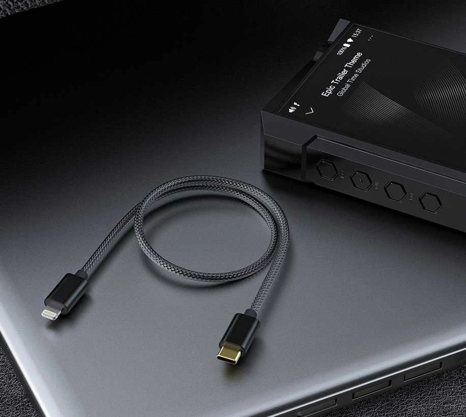 FiiO USB-C – žaibo laidas, 0,5 m juodas (6953175731030)