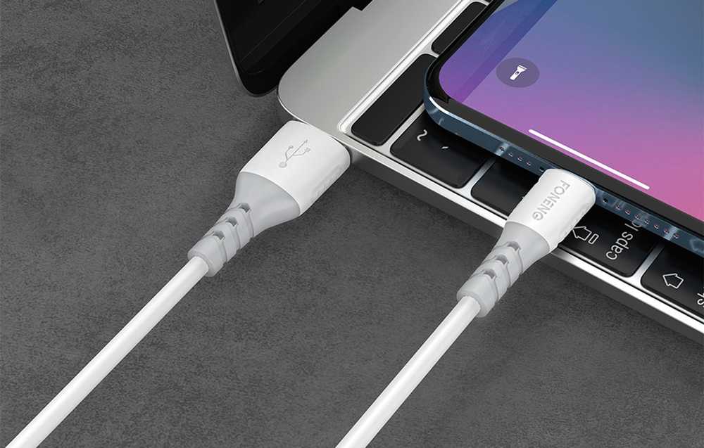 USB prie Lightning Cable Foneng X66, 20W, 3A, 1m (balta)