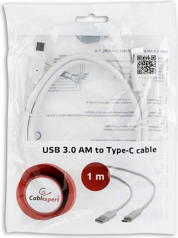GEMBIRD CCP-USB3-AMCM-1M-W USB 3.0 kabelis į USB C tipo AM/CM 1m baltas
