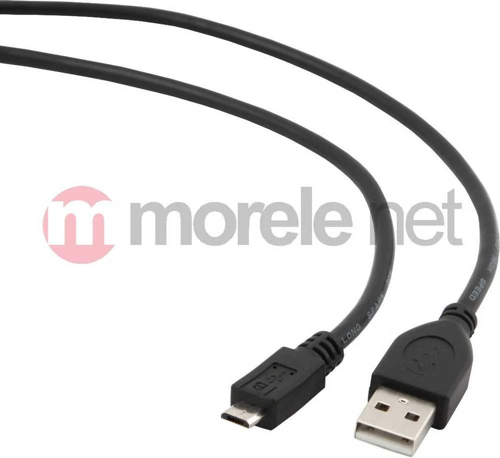 Gembird Cablexpert | USB 2.0 | Juodas | * USB 2.0 laidas su A tipo kištuku ir B tipo mikrojungtimi * Paauksuoti kontaktai patikimam didelės spartos duomenų perdavimui * Lietos jungtys | USB-A į mikroUSB