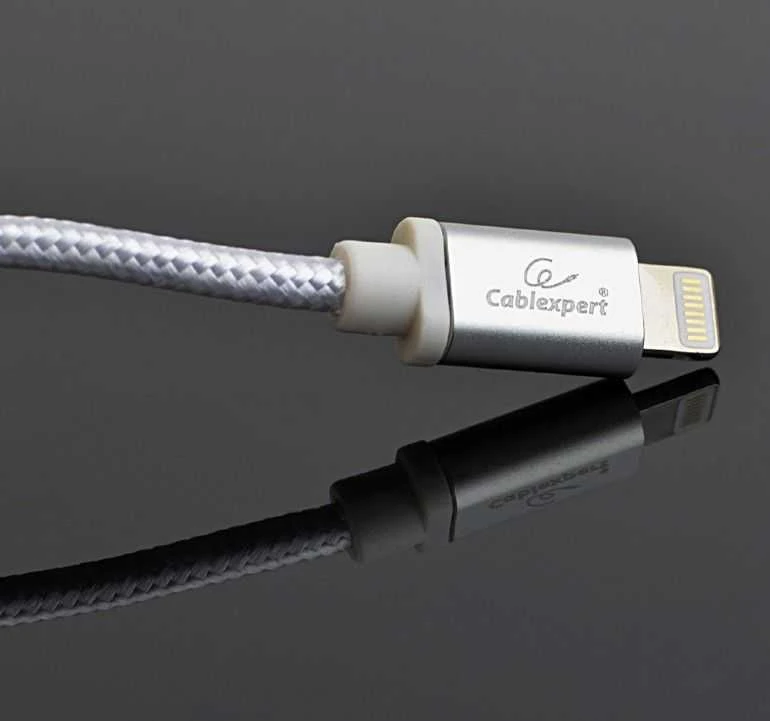 GEMBIRD CCB-mUSB2B-AMLM-6-S Gembird USB–8 kontaktų kabelis, medvilninis pintas, metalinės jungtys, 1,8 m, sidabrinis