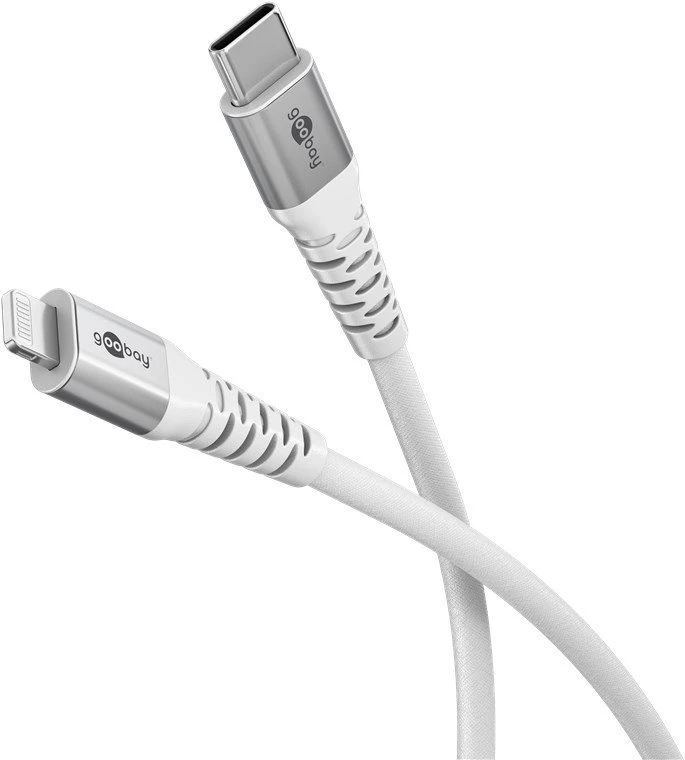 USB kabelis Goobay Lightning - USB-C 1 m, baltas (RB74519)