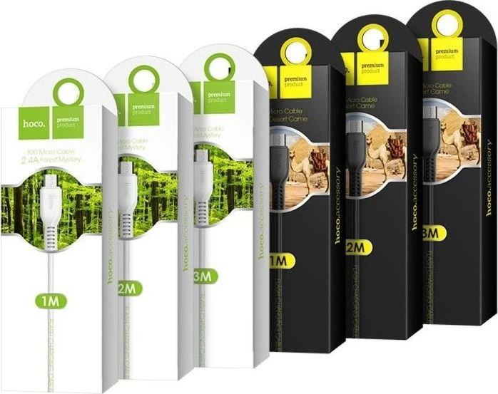 USB A į USB C laidas Hoco 2,4A 3 m x 20 baltas