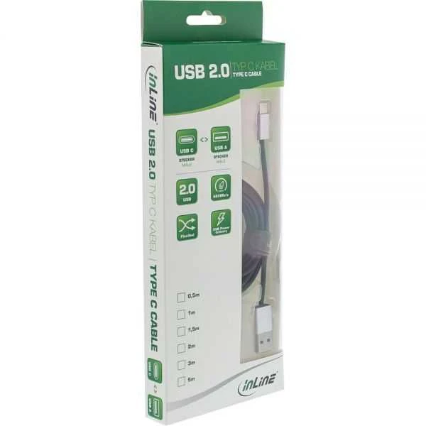 Kabelis USB InLine USB-A - 1 m Juodas (35831)
