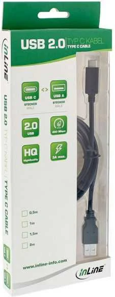 Kabelis USB InLine USB-A - 1.5 m Juodas (35734)