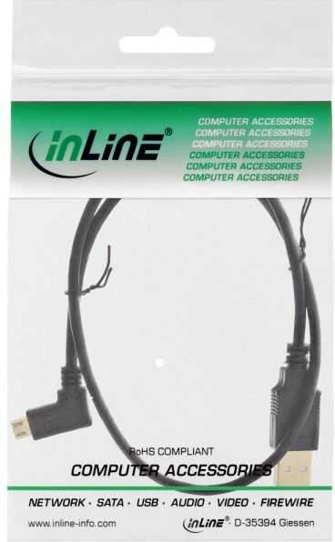 MicroConnect Kabelis USB InLine USB-A - microUSB 0.5 m Juodas (31705T)