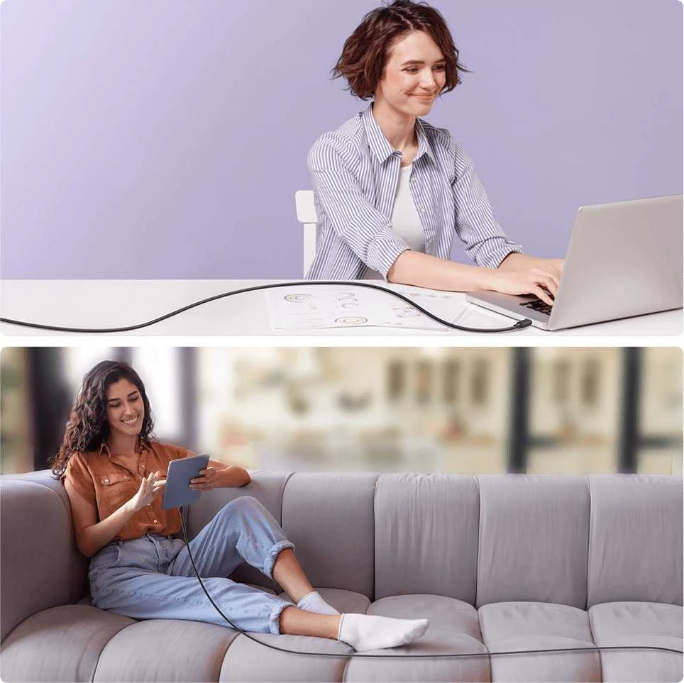 Joyroom Multi-Color Series A14 USB-C / USB-C 60W kabelis 1.2m – juodos spalvos