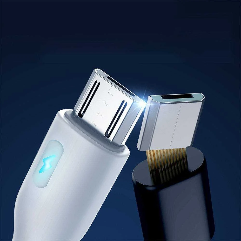 Joyroom Premium Series A13 USB-A / micro USB 2.4A 2m kabelis – baltos spalvos