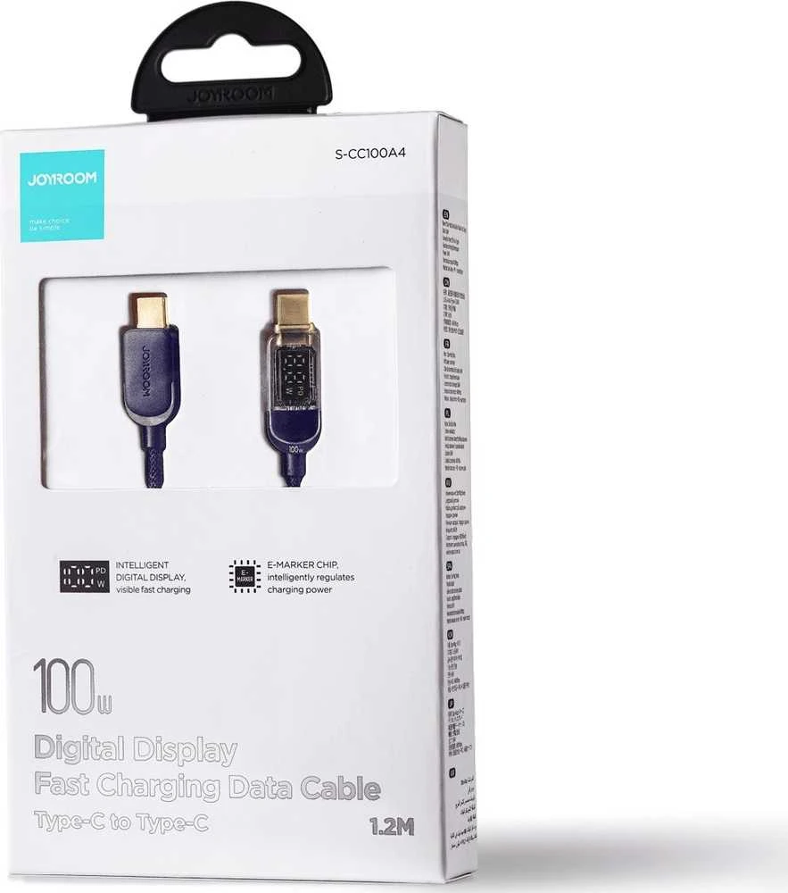Kabelis do USB-C 100W 1,2m Joyroom S-CC100A4 (mėlyna)