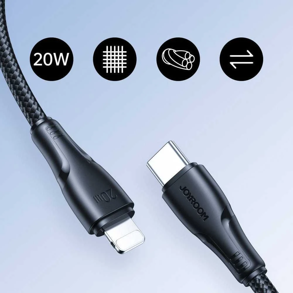 USB-C Lightning 20 W 0,25 m kabelis Joyroom S-CL020A11 (juoda)
