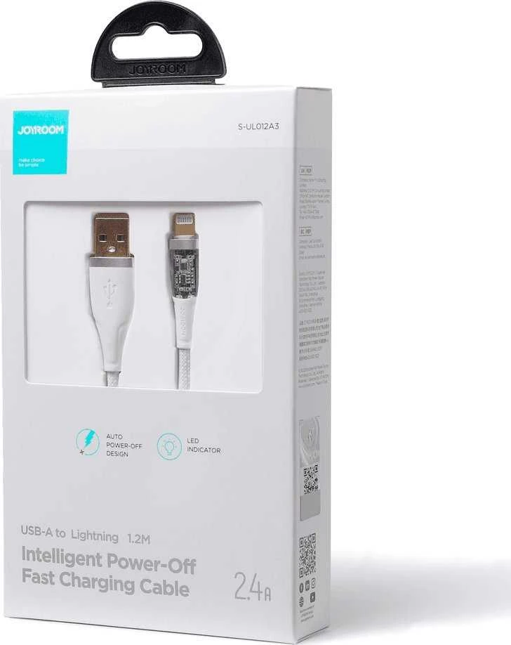 Kabelis prie USB-A / Lightning / 2.4A / 1.2m Joyroom S-UL012A3 (baltas)