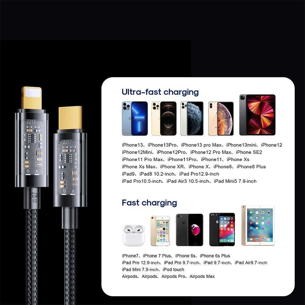USB-C Lightning 20 W 1.2 m kabelis Joyroom S-CL020A12 (puikus)