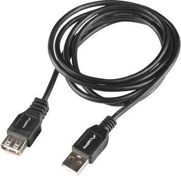 LANBERG CA-USBE-15CU-0018-BK extension cable USB 2.0 AM-AF 1.8m juodas