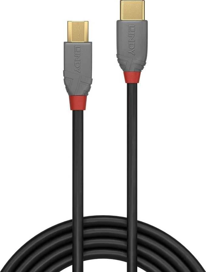 USB kabelis - LINDY 0.5m Type C į Micro-B 2.5W 480Mbps Anthra Line