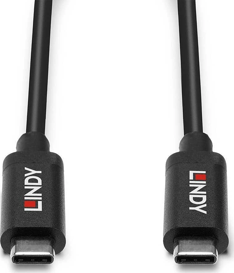 USB Kabelis - LINDY Aktyvus USB 3.2 Gen 2 C/C Laidas, 10Gbps, 8K, 60Hz, 100W, 3 m, Juodas