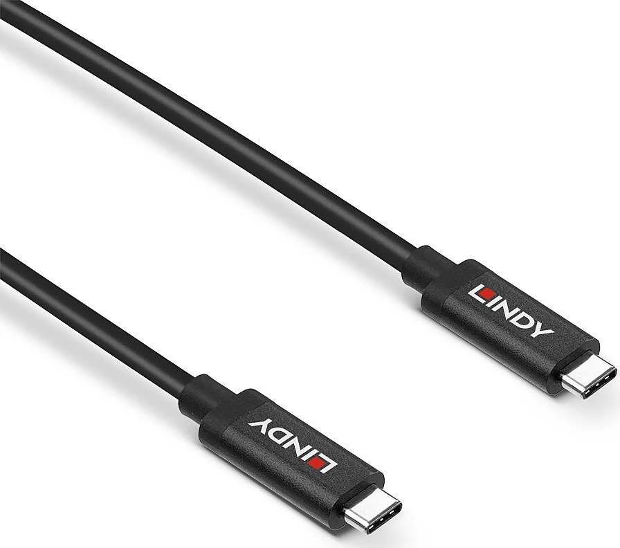 USB Kabelis - LINDY Aktyvus USB 3.2 Gen 2 C/C Laidas, 10Gbps, 8K, 60Hz, 100W, 3 m, Juodas
