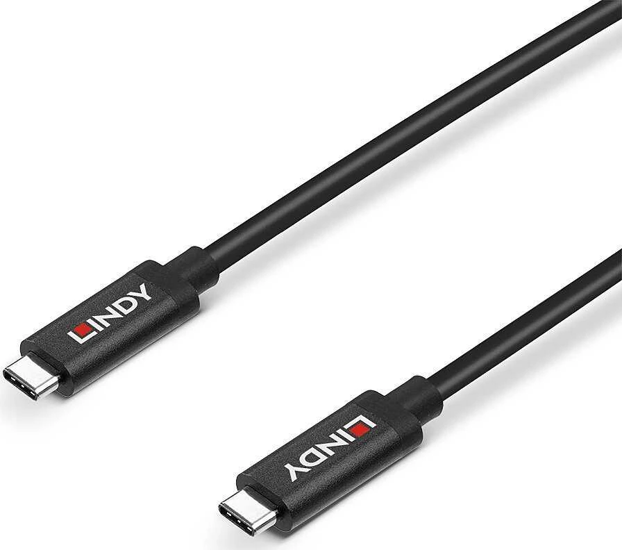 USB Kabelis - LINDY Aktyvus USB 3.2 Gen 2 C/C Laidas, 10Gbps, 8K, 60Hz, 100W, 3 m, Juodas
