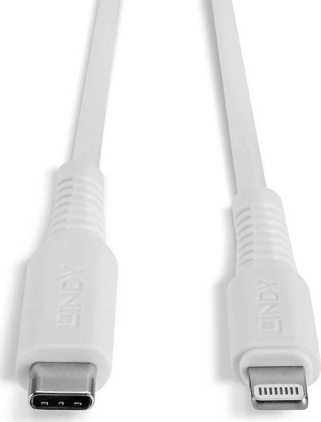 USB Kabelis - LINDY USB Type C į Lightning, 0.5m, 480Mbps, Baltas
