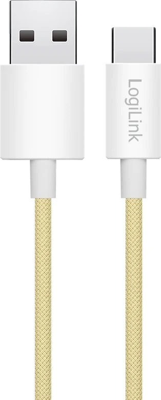 „LogiLink“ USB-A - USB-C 1,5 m ilgio, nailono pintas geltonas