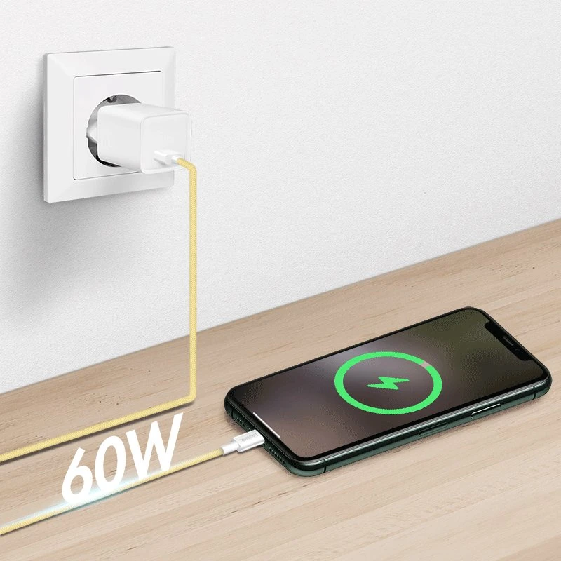 „LogiLink“ USB-A - USB-C 1,5 m ilgio, nailono pintas geltonas