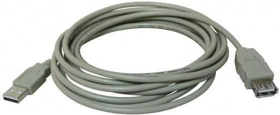 USB prailginimo kabelis su logotipu (2.0), USB A M - USB A F, 3m, juodas, EOL