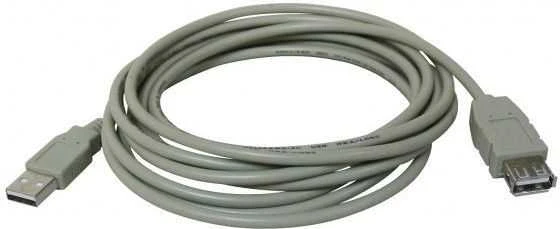 USB prailginimo kabelis su logotipu (2.0), USB A M - USB A F, 1.8m, juodas, lizdinė plokštelė, EOL