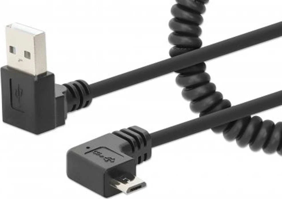 Kabelis USB Manhattan USB-A - micro-B 1 m Juodas (356237)