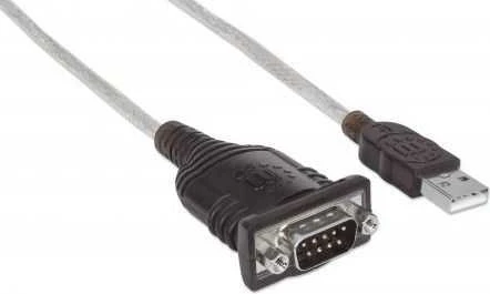 StarTech Manhattan 205153 kabelių sąsaja / invertavimo adapteris USB A Serial/COM/RS232/DB9 Juoda, Permatomas
