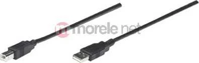 StarTech Manhattan USB 2.0 A/B USB kabelis 3 m USB A USB B Juoda