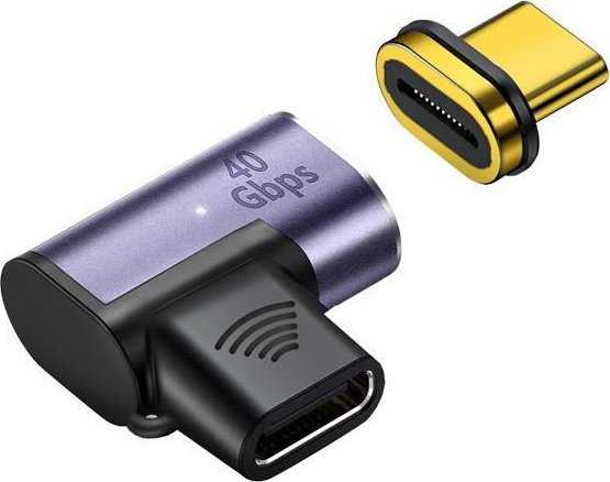 Adapteris USB MicroConnect USB-C - USB-C Sidabrinė (MC-USB4CCMF-MAGNETIC)